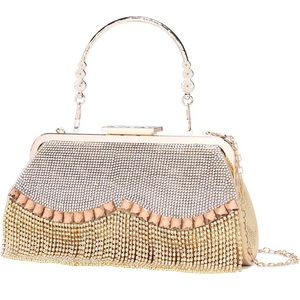Clutch Purse Handbag with Rhinestone Tassels